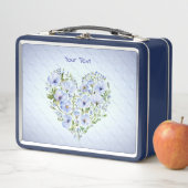 Blue Heart Floral Metal Lunch Box (Beispiel)