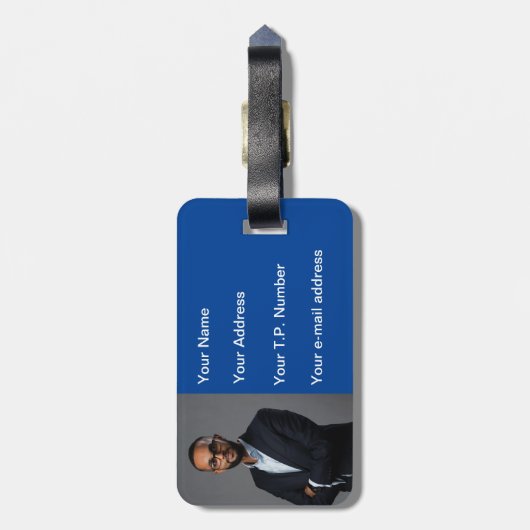 Blue Heart Gepäckanhänger (Rückseite vertikal)