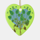 Blue Heart Green Blätter Keramikornament (Rechts)