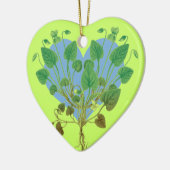 Blue Heart Green Blätter Keramikornament (Links)