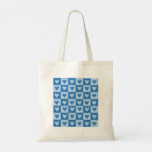 Blue Heart Grid Tote Bag Tragetasche (Rückseite)