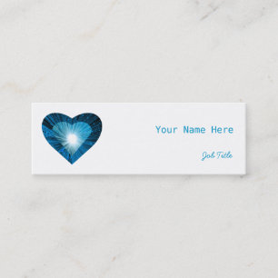 Blue Heart "Herz" Visitenkarte Seite Weiß dünn