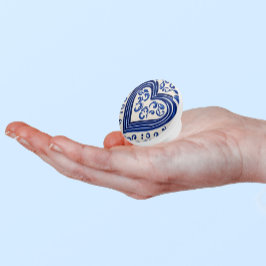 Blue Heart in Delf Pottery Painting Style Dutch Keramikknauf