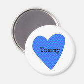 Blue Heart Kids Name Familie Großeltern Spaß Magnet (Vorderseite/Rückseite)