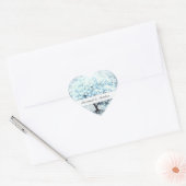 Blue Heart Leaf Tree Wedding Siegel Herz-Aufkleber (Umschlag)