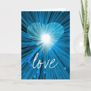 Blue Heart "Liebe" Grüße Karte