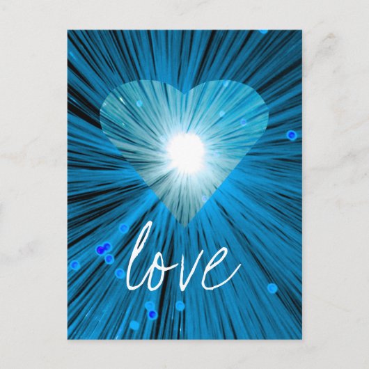 Blue Heart "Liebe" Postkarte (Vorderseite)