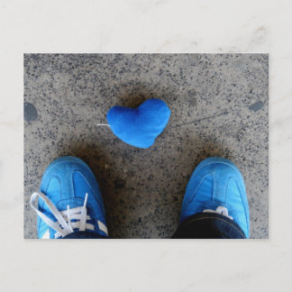 Blue Heart Liebe Postkarte