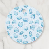 Blue Heart Macaron Valentine Baby Dusche Geschenkanhänger (Rückseite)