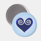 Blue Heart Magnet (Vorderseite/Rückseite)