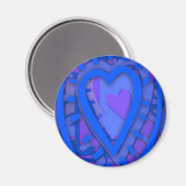 Blue Heart Magnet (Vorderseite/Rückseite)