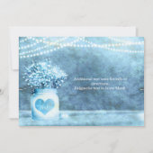 Blue Heart Mason Jar & Gipskraut Einladung (Rückseite)