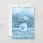 Blue Heart Mason Jar & Gipskraut Tischnummer (Vorderseite)