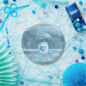 Blue Heart Mason Jar & Gipskraut Wedding Pappteller (Party)