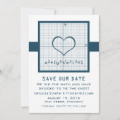 Blue Heart Math Graph Save the Date einladen (Vorderseite)