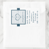 Blue Heart Math Graph Save the Date Stickers (Tasche)