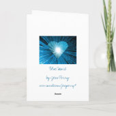 Blue Heart "Miss You!" Glückwunschkarte Karte (Rückseite)