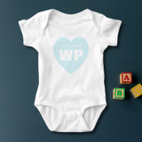 Blue Heart Monogram Neugeborene Custom