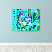 Blue Heart Moon & Wonder Blue Rose Canvas Print Leinwanddruck (Insitu (Holzboden))