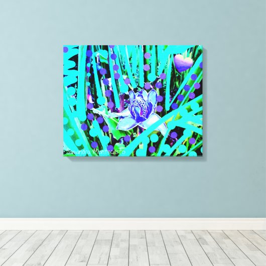 Blue Heart Moon & Wonder Blue Rose Canvas Print Leinwanddruck (Insitu (Holzboden))