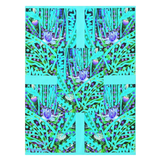 Blue Heart Moon & Wonder Blue Rose Empfang Tischdecke (Vorderseite)