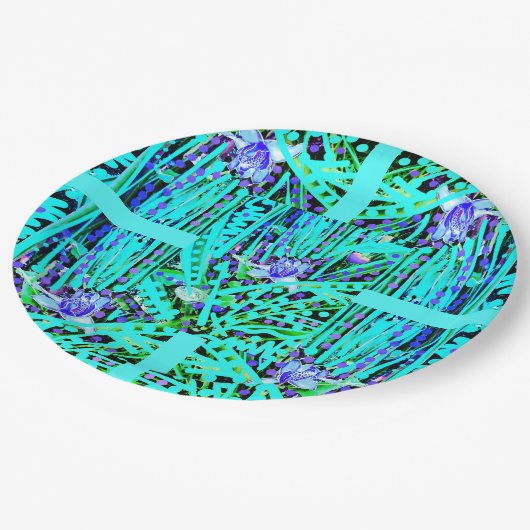 Blue Heart Moon & Wonder Blue Rose Pappteller (Schrägansicht)