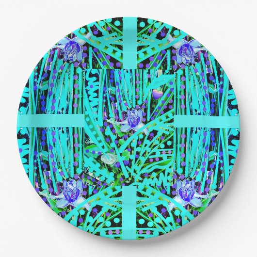 Blue Heart Moon & Wonder Blue Rose Pappteller (Vorderseite)