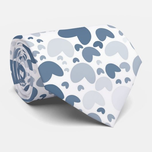 Blue heart Neck Tie Krawatte (Gerollt)