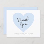 Blue Heart Niedlich Budget Baby Dusche Danke Karte (Vorne/Hinten)