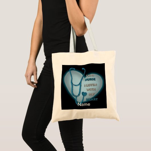 Blue Heart Nurse Tote Bag Tragetasche (Vorderseite (Produkt))