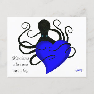 Blue Heart Octopus - Postkarte