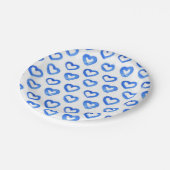 Blue Heart Pappteller (Schrägansicht)