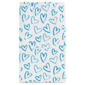 Blue Heart Pattern Small Gift Bag Kleine Geschenktüte (Rückseite)