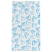 Blue Heart Pattern Small Gift Bag Kleine Geschenktüte (Vorderseite)