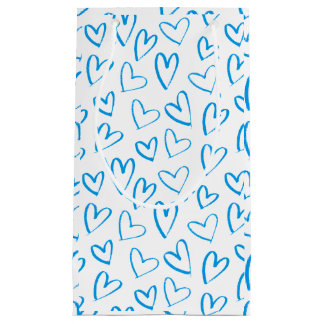 Blue Heart Pattern Small Gift Bag Kleine Geschenktüte