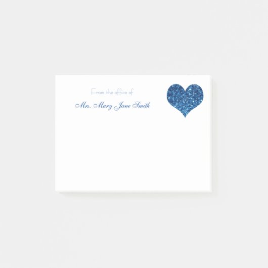 Blue Heart Post-it Klebezettel (Vorderseite)