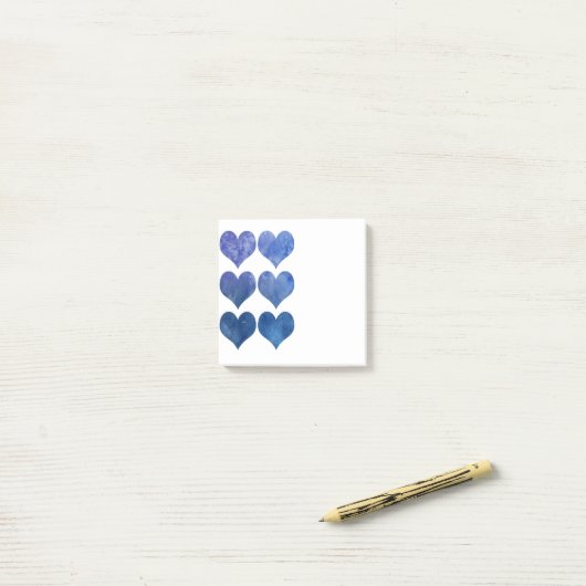 Blue Heart Post-it-Notizen Post-it Klebezettel (Auf Schreibtisch)