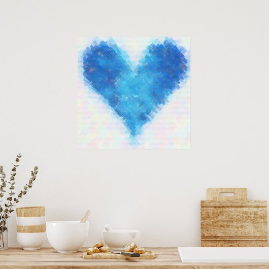 Blue Heart Poster (Küche)