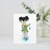 Blue Heart Postkarte (Stehend Vorderseite)