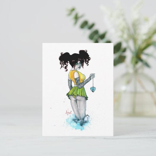 Blue Heart Postkarte (Stehend Vorderseite)