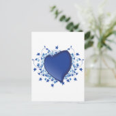 Blue Heart Postkarte (Stehend Vorderseite)