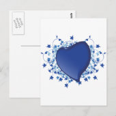 Blue Heart Postkarte (Vorne/Hinten)