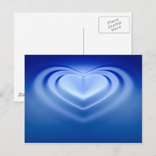 Blue Heart Postkarte (Vorne/Hinten)