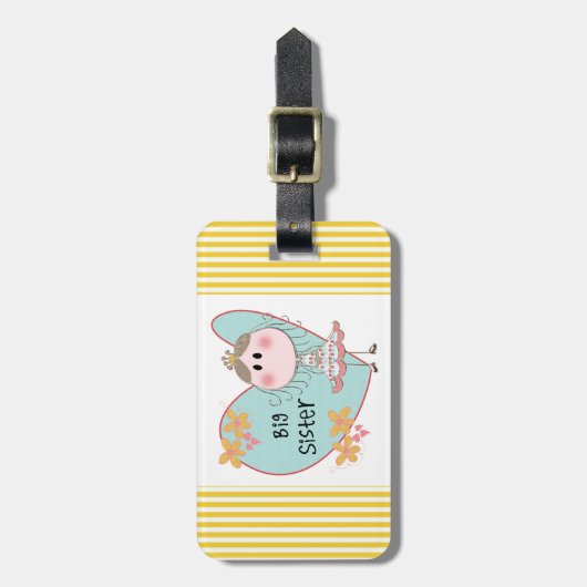 Blue Heart Princess Big Sister Gepäckanhänger (Vorderseite vertikal)