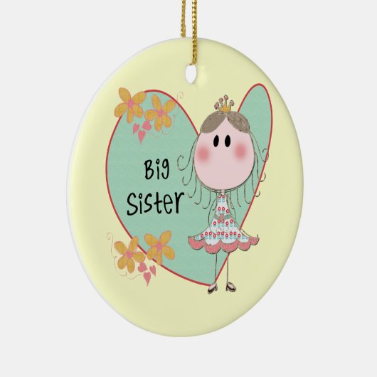 Blue Heart Princess Big Sister Keramikornament (Rechts)