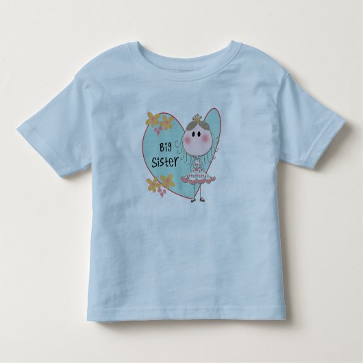 Blue Heart Princess Big Sister Kleinkind T-shirt (Vorderseite)