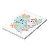 Blue Heart Princess Big Sister Notizblock (Rotiert)