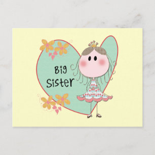 Blue Heart Princess Big Sister Postkarte