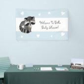 Blue Heart Raccoon Baby Showbanner Banner (Messeveranstaltung)