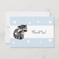 Blue Heart Raccoon Vielen Dank Karte